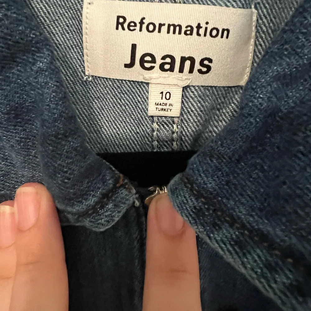 Reformation Denim Short Sleeve Jumpsuit - Picture 3 of 4